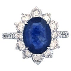 4.19 Carat Sapphire Diamond Cocktail Ring