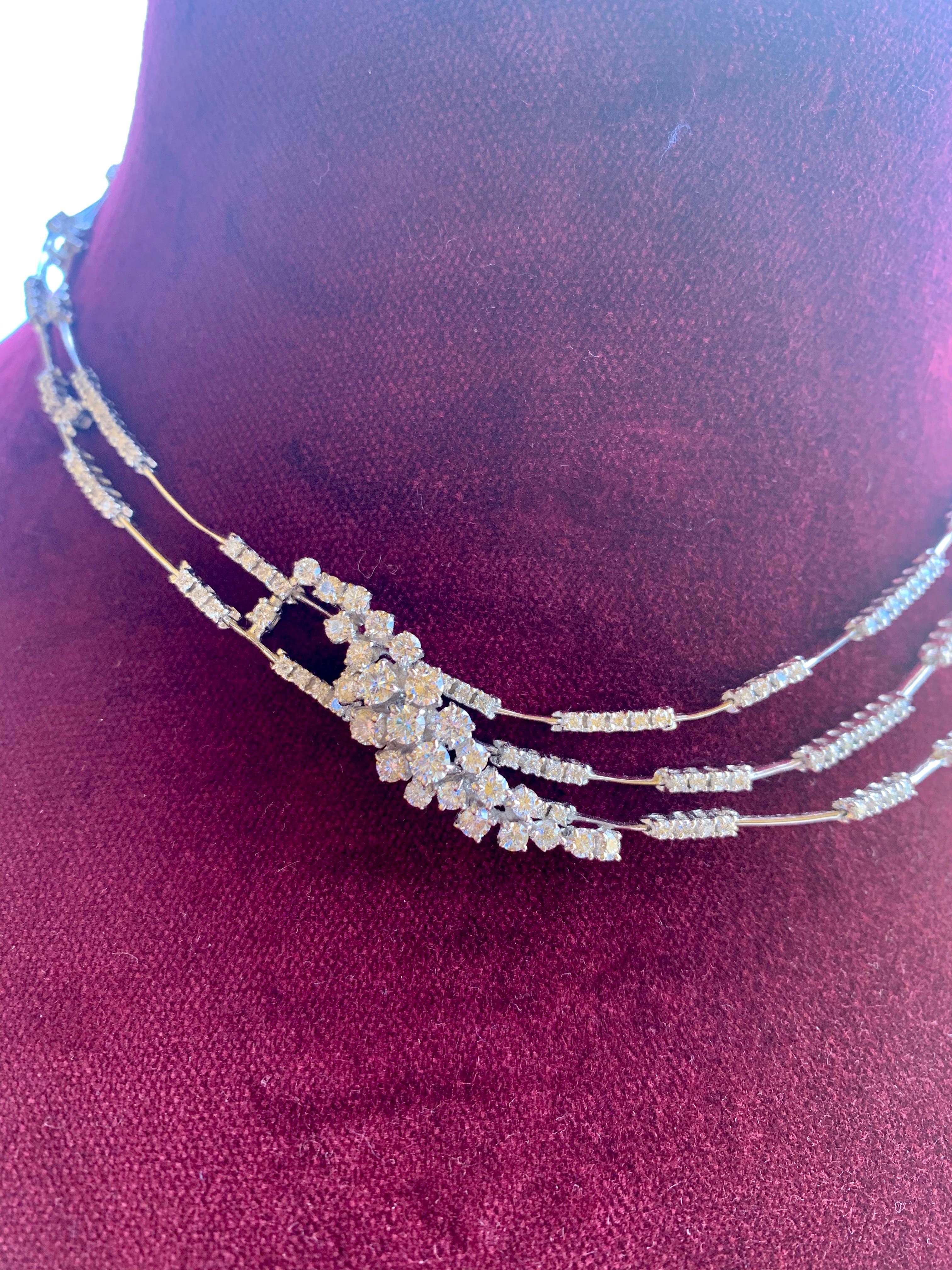 3 tiered diamond necklace