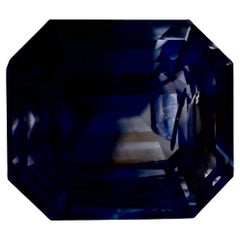 4.19 Karat Blauer Saphir Oktagon Loser Edelstein
