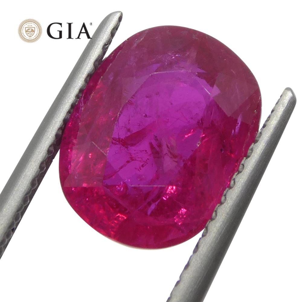 4.19ct Cushion Vivid Red Ruby GIA Certified Mozambique   In New Condition For Sale In Toronto, Ontario