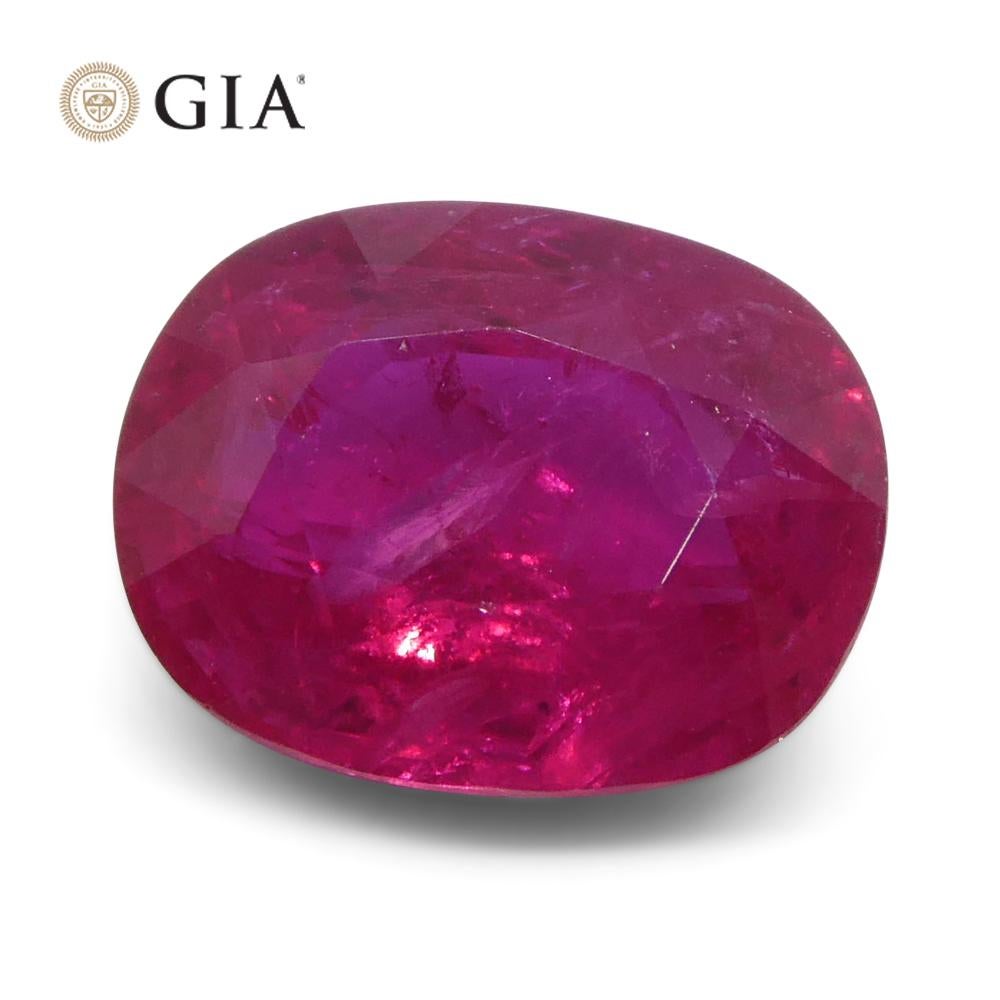 4.19ct Cushion Vivid Red Ruby GIA Certified Mozambique   For Sale 2