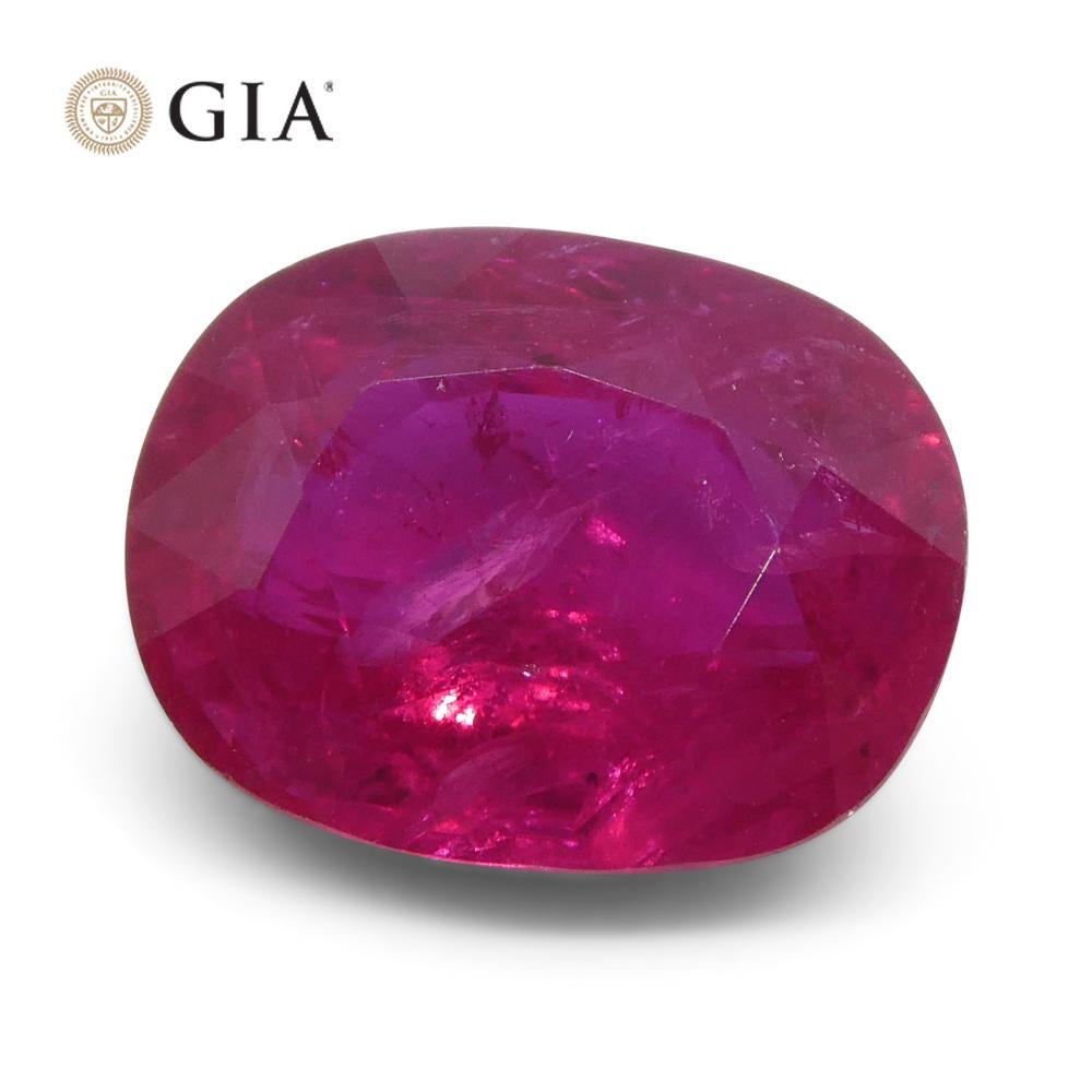 4.19ct Cushion Vivid Red Ruby GIA Certified Mozambique   For Sale 3