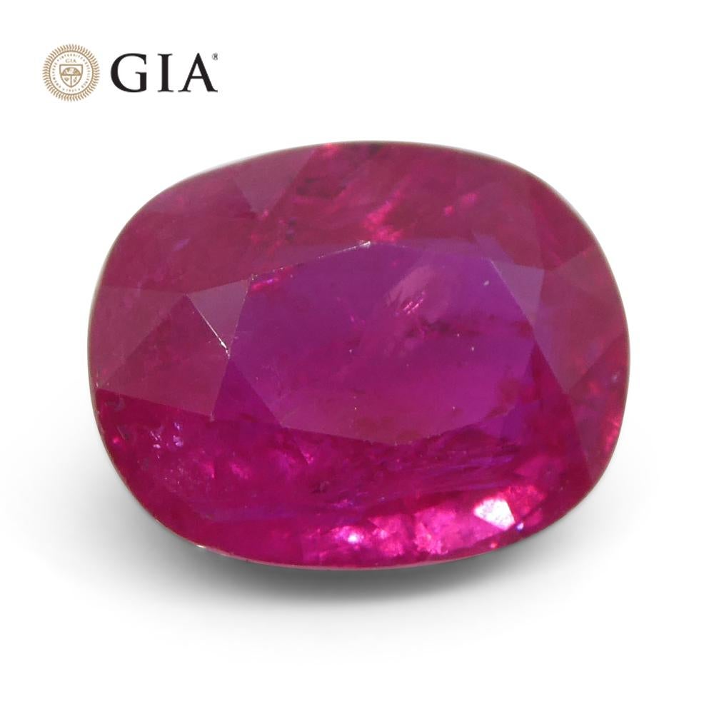 4.19ct Cushion Vivid Red Ruby GIA Certified Mozambique   For Sale 4