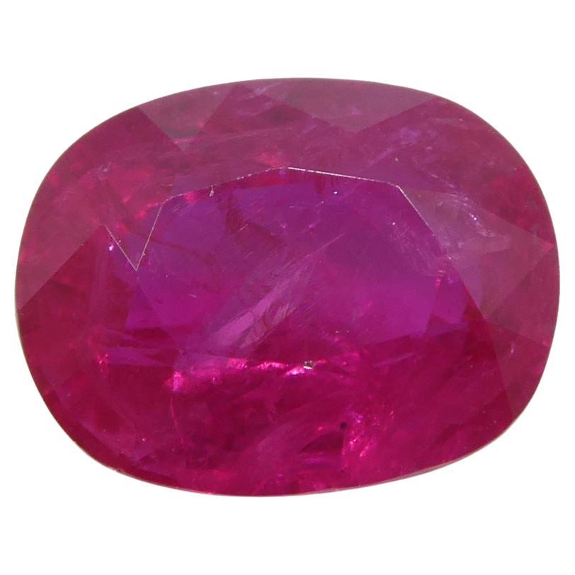 4.19ct Cushion Vivid Red Ruby GIA Certified Mozambique  