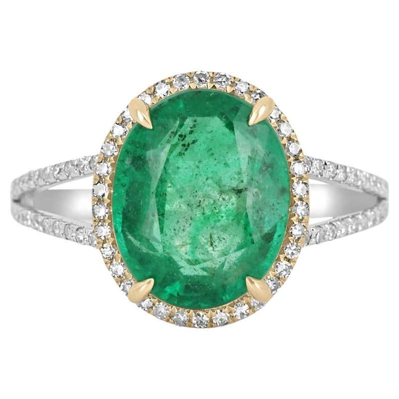 Wide Diamond Gold Oval Shape Split Shank Ring For Sale at 1stDibs