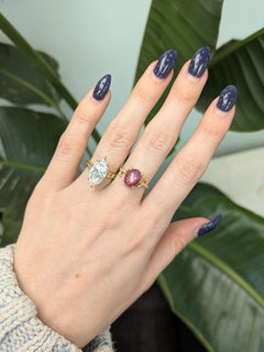 4.1cts Star Ruby Ring with Natural Diamonds Accents: Solid 14k Gold, Oval 10x8mm