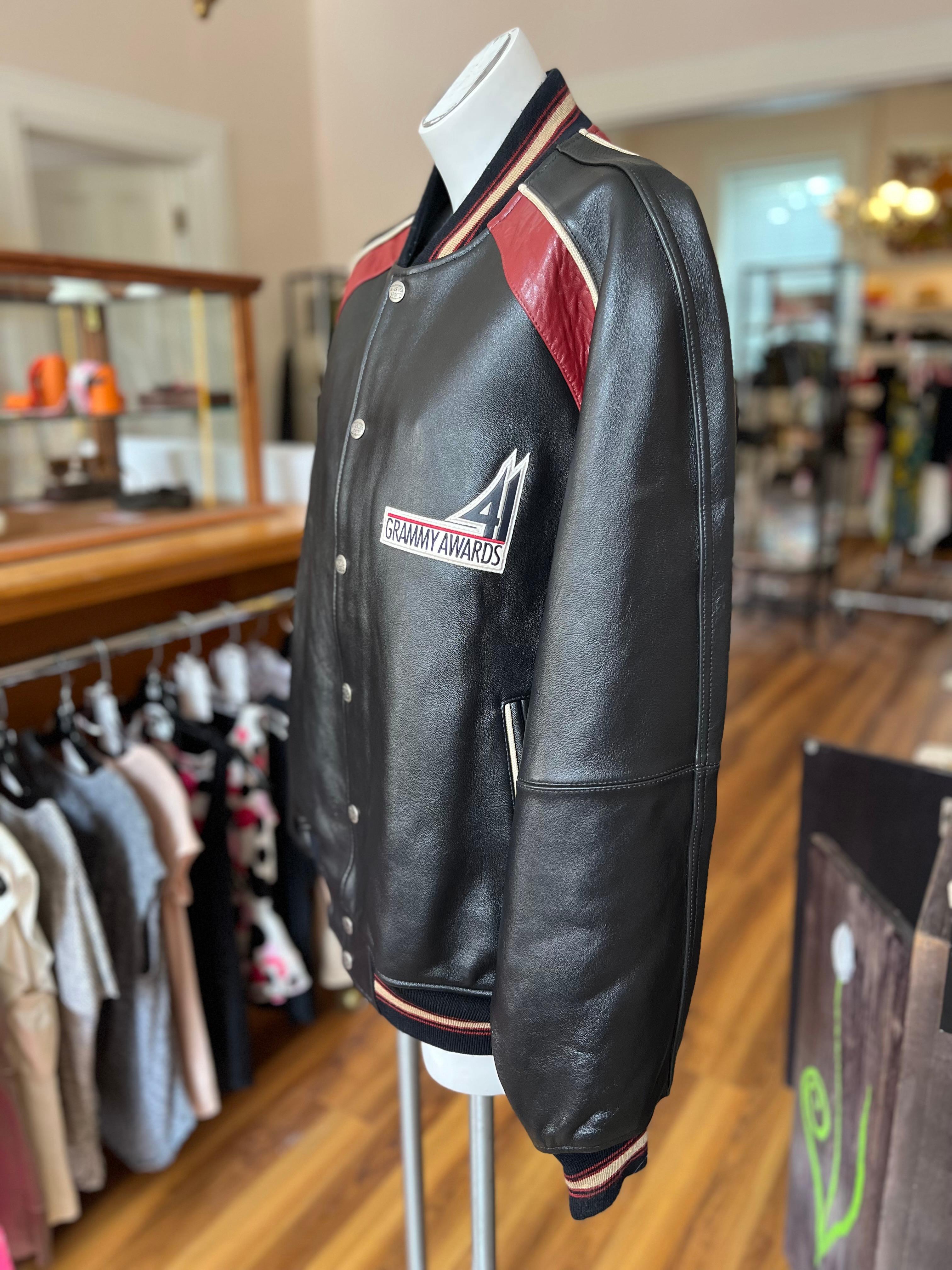Men's 41st Grammy Awards Avirex Leather Jacket XL For Sale
