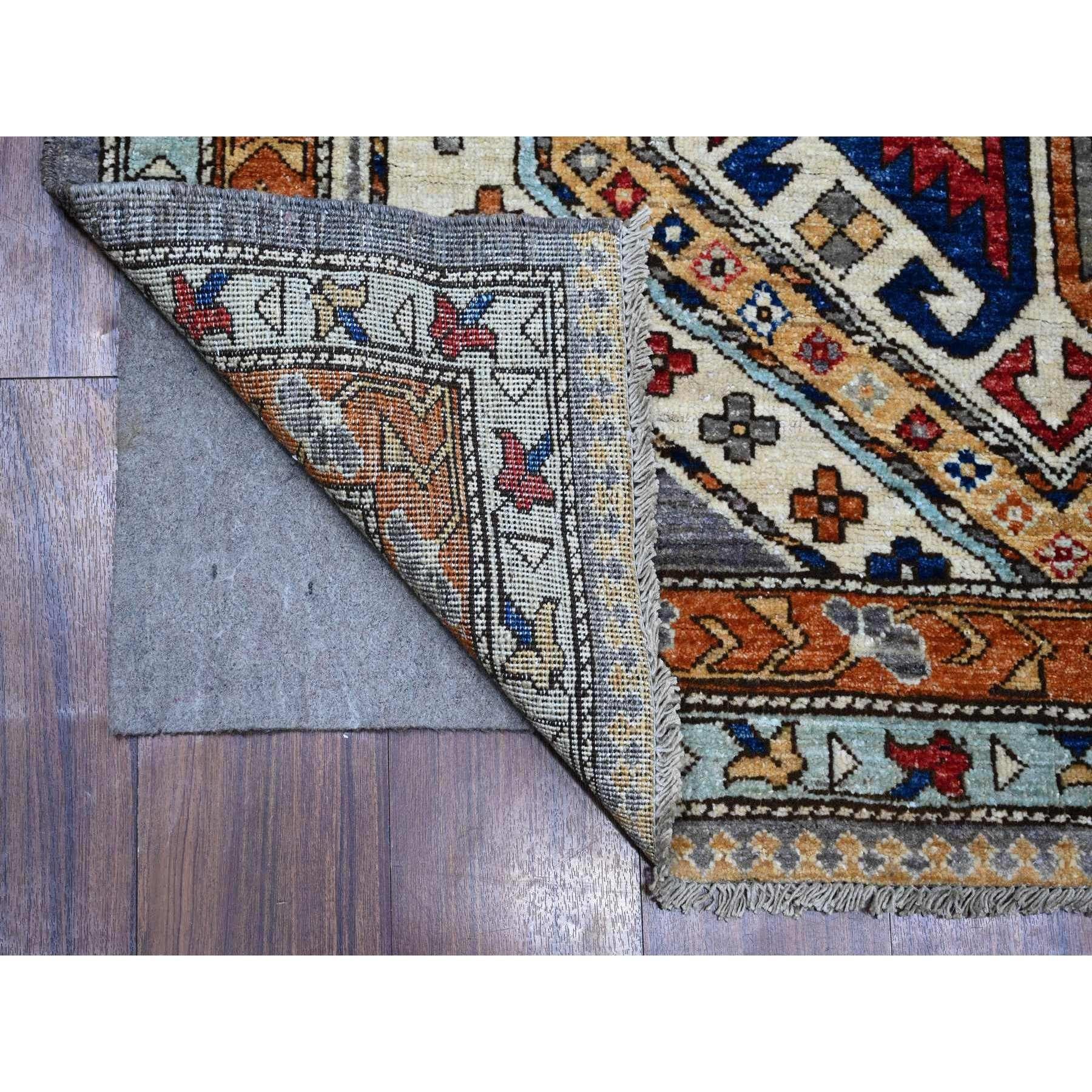 This is a truly genuine one-of-a-kind Afghan With Geometric Village Design, Hand Knotted, Pure Wool, Oriental Rug. It has been Knotted for months and months in the centuries-old weaving craftsmanship techniques by expert artisans.
Primary materials: