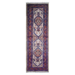 4'1"x12'8" Brown Antique Camel Geometric Design Hand Knotted Wool Runner Rug