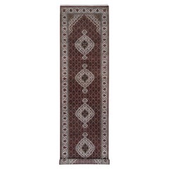 4'1"x16' Burnt Red Tabriz Mahi Wool Hand Knotted Wide XL Runner Rug