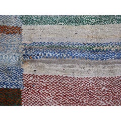 4'1"x5' New Persian Gabbeh Organic Wool Multi-color Hand Knotted Oriental Rug