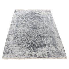 4
1 "x6
 Carbon Gray Persisches Design Wolle und Seide Handgeknüpft Orientteppich