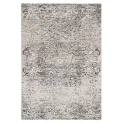 4
1"x6
Gray Hand Knotted Transitional Design Silk-Textured Wool Oriental Rug