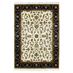 4
1"x6
Ivory, Hand Knotted, Rajasthan, Thick and Plush, Wool and Silk, Rug