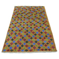 4
1"x6
1" Brown Tribal Design Colorful Afghan Baluch Pure Wool Hand Knotted Rug