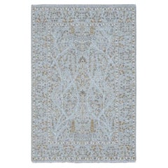 4'1"x6'1" Gray 200 KPSI Meditation Tree of Life Design Hand Knotted Wool Rug