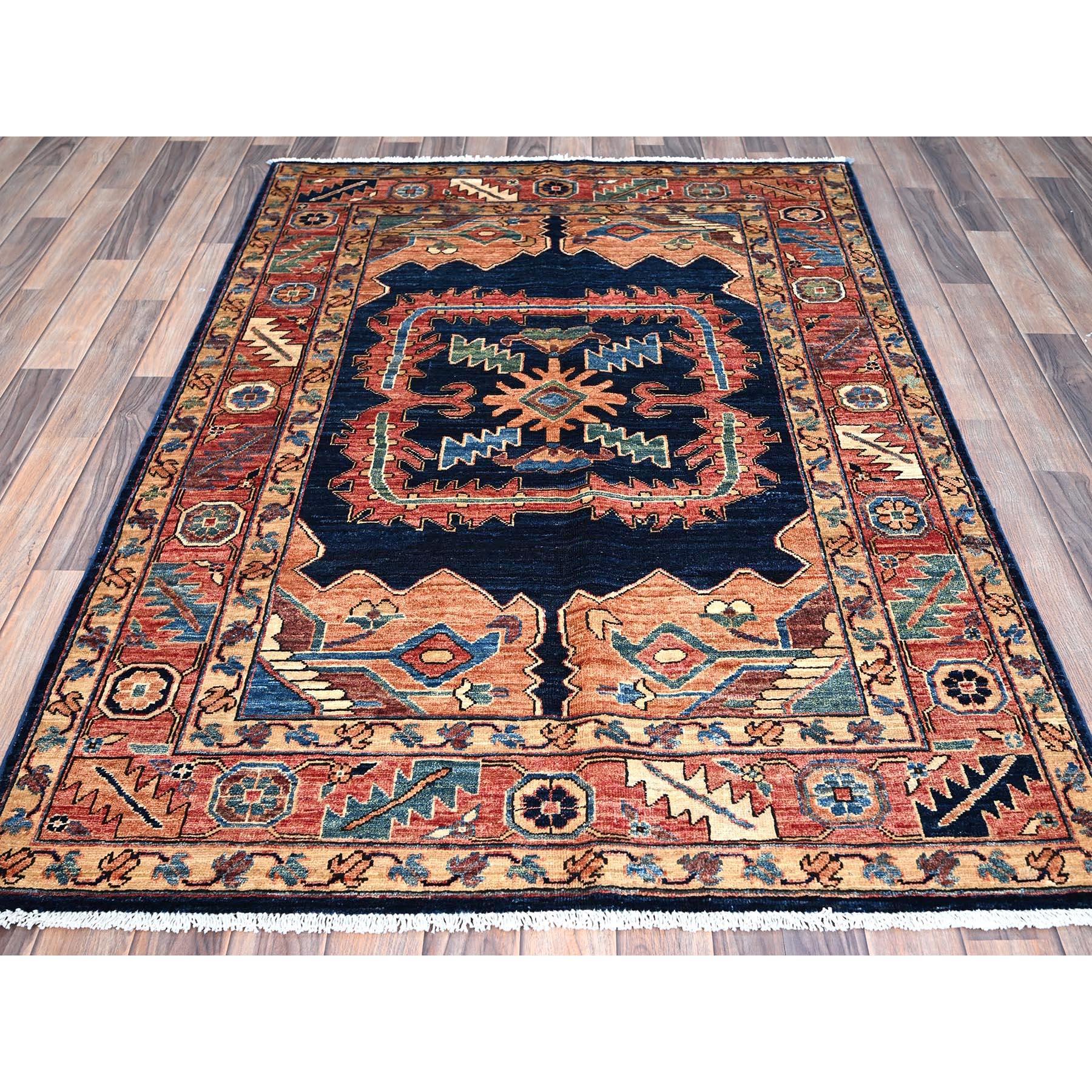 This is a truly genuine one-of-a-kind Afghan Heriz Design, Hand Knotted, Pure Wool, Oriental Rug. It has been Knotted for months and months in the centuries-old weaving craftsmanship techniques by expert artisans.
Primary materials: Wool
Latex: No