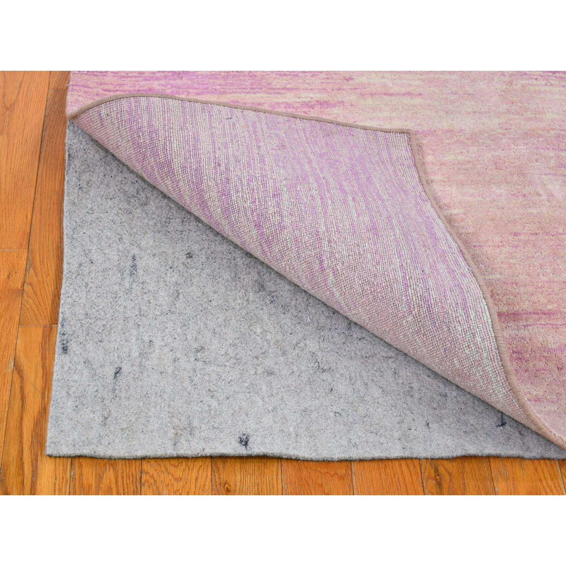 Indiano Tappeto rosa spesso e soffice in pura lana solo con design/One annodato a mano 4'1 