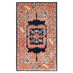 4
1x6
9" Orange Serapi Heriz with Large Medallion Design Hand Knotted Wool Rug