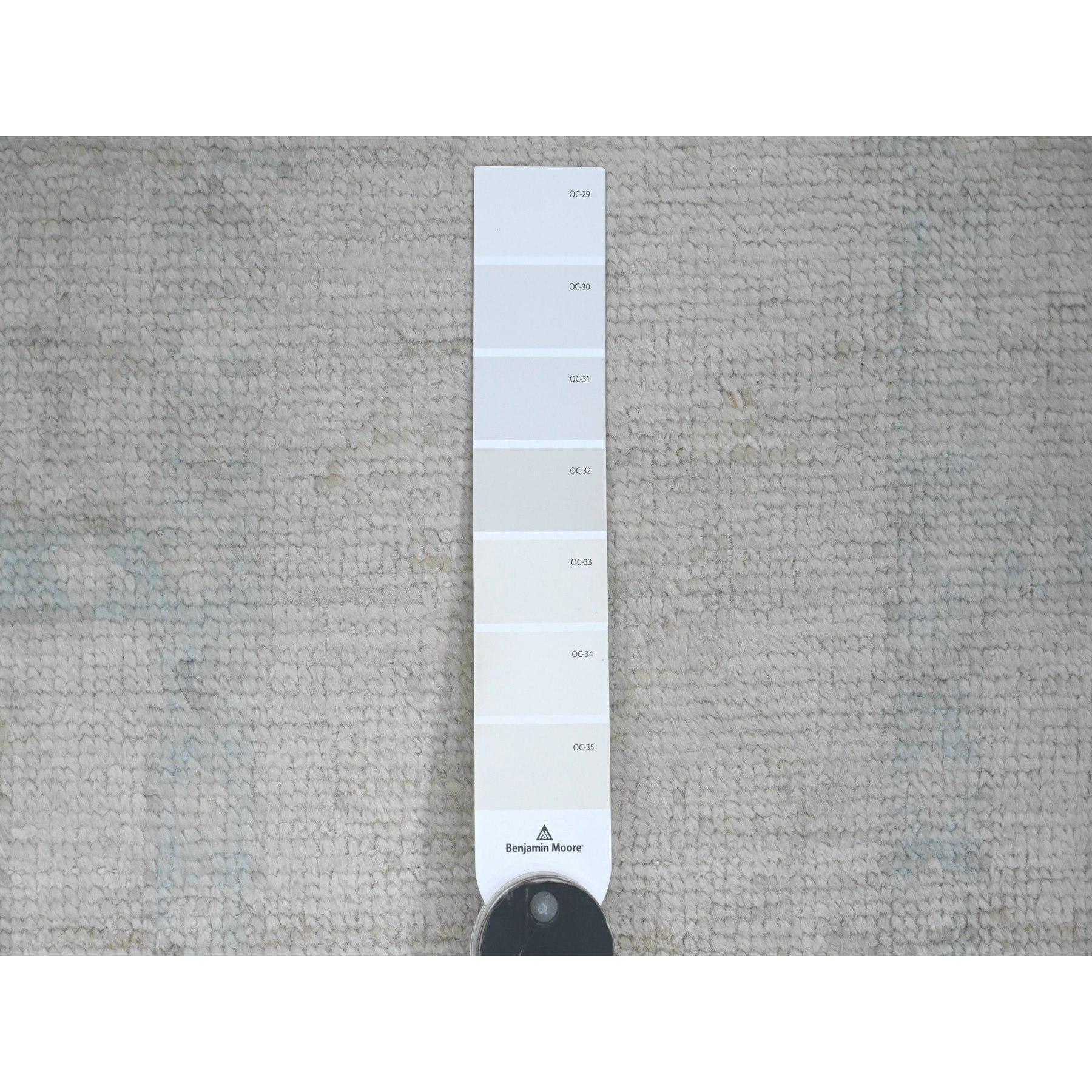 Oushak Tappeto orientale Runner in lana annodato a mano di ispirazione anatolica 4'1 