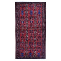4
1 "x8
6" New Persian Baluch Repetitive Design Breiter und langer handgeknüpfter Teppich