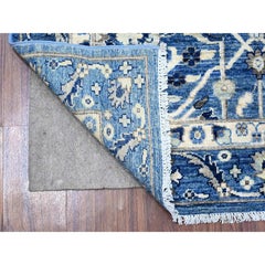 4'1"x9'6" Ceruleau Blue Heris All Over Design Wool Hand Knotted Oriental Rug