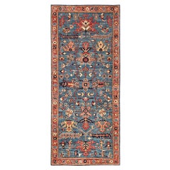 4
1"x9
7" Sailor Blue Heriz All Over Design Hand Knotted Pure Wool Runner Rug