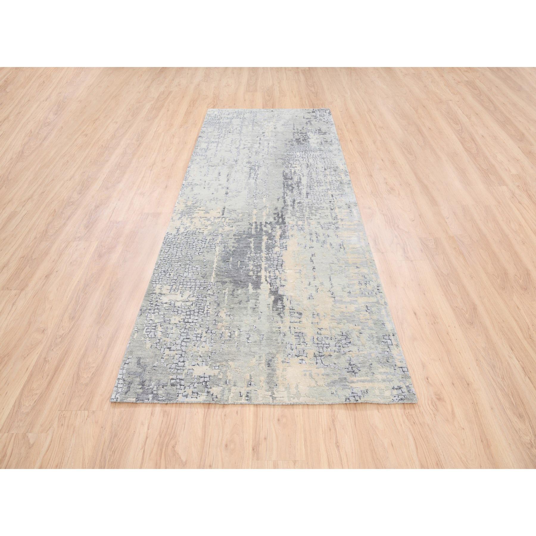 This is a truly genuine one-of-a-kind Wool and Silk Abstract with Mosaic Design Gray Hand Knotted Oriental Runner Rug. It has been Knotted for months and months in the centuries-old Persian weaving craftsmanship techniques by expert artisans
Primary