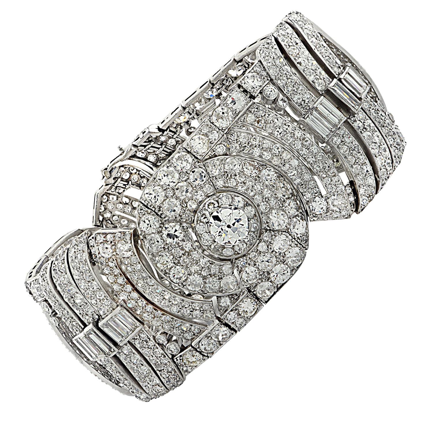 42 Carat Art Deco Diamond Bracelet