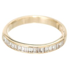 .42 Carat Baguette Diamond Yellow Gold Wedding Band Ring