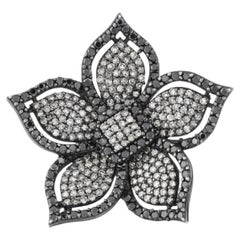 4.2ct Diamond Flower Cocktail Ring in Silver by Designer Gems Paradise
