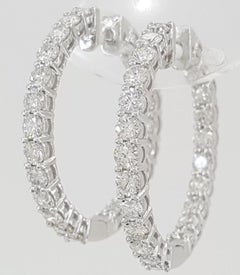 4.2 Carat Diamond Inside-Out Hoop Earrings in 18K White Gold