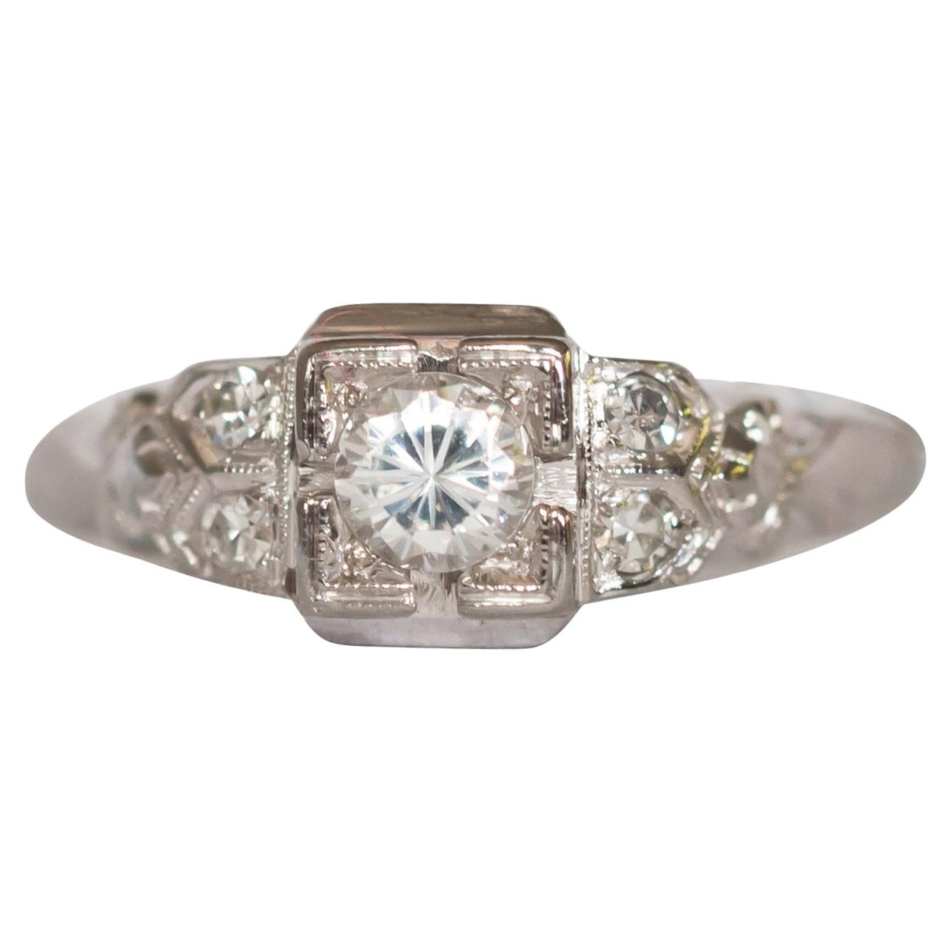 .42 Carat Diamond White Gold Engagement Ring For Sale