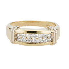 .42 Carat Diamond Yellow White Gold Mens Band Ring