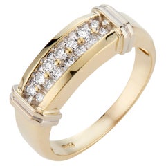 Bague pour homme en or jaune et blanc avec diamants de 0,42 carat