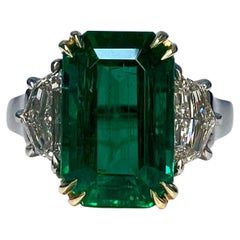4.2 Carat Emerald Three Stone Ring