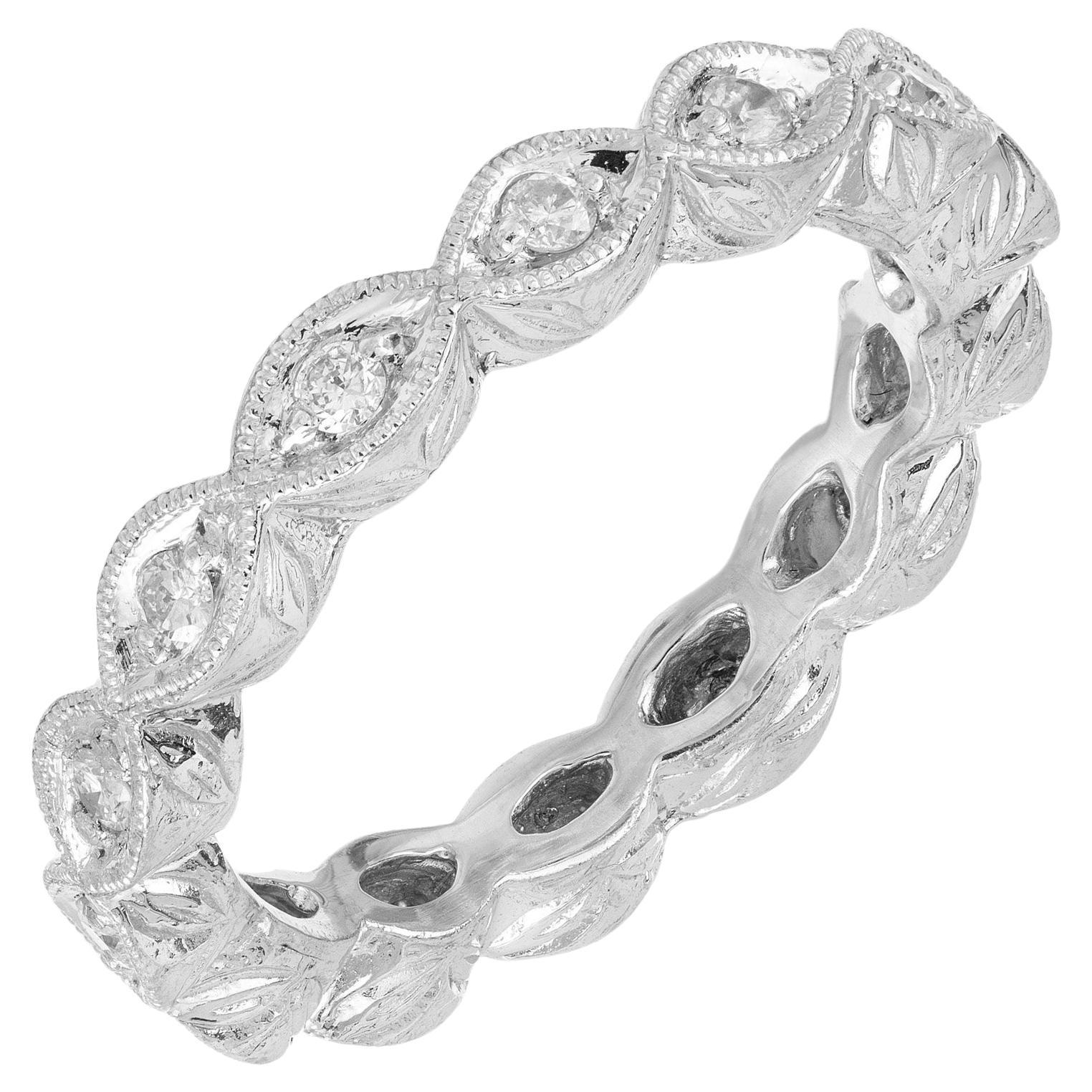 .42 Carat Round Brilliant Cut Diamond Platinum Eternity Band Ring  For Sale