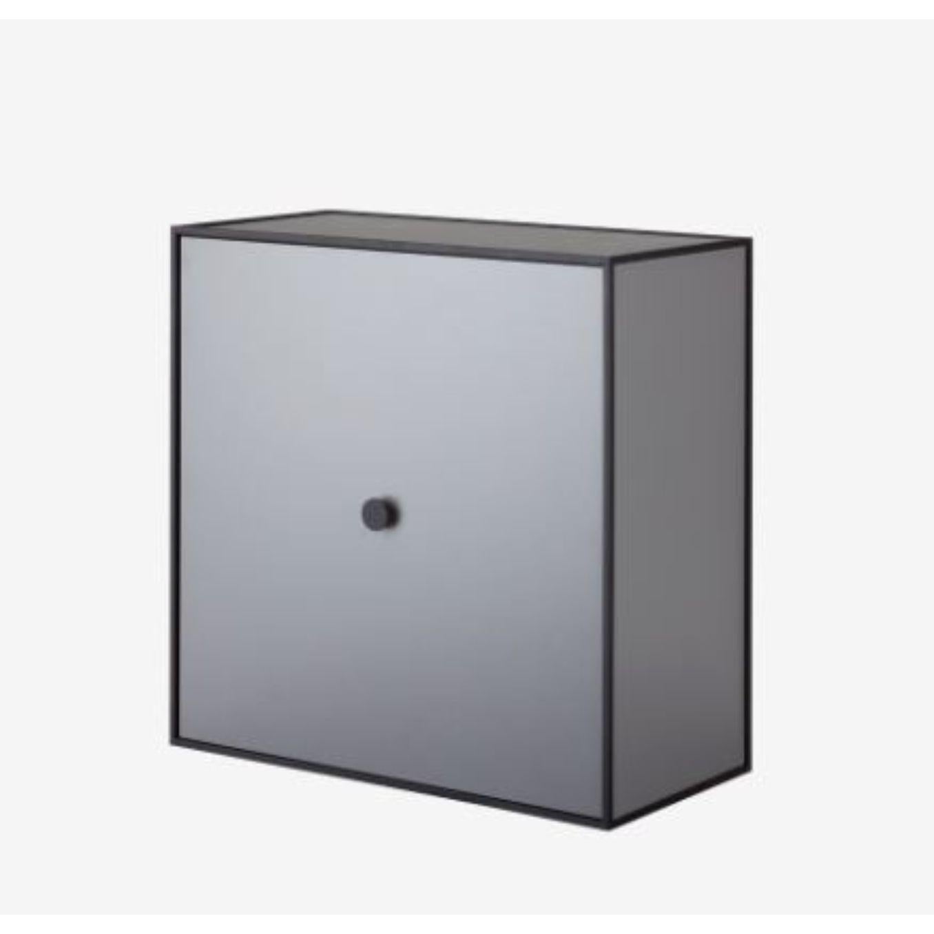 42 dark grey frame box with door by Lassen
Dimensions: D 42 x W 21 x H 42 cm 
Materials: Finér, Melamin, Melamin, Melamine, Metal, Veneer
Also available in different colors and dimensions. 
Weight: 11.50 Kg

By Lassen is a Danish design brand