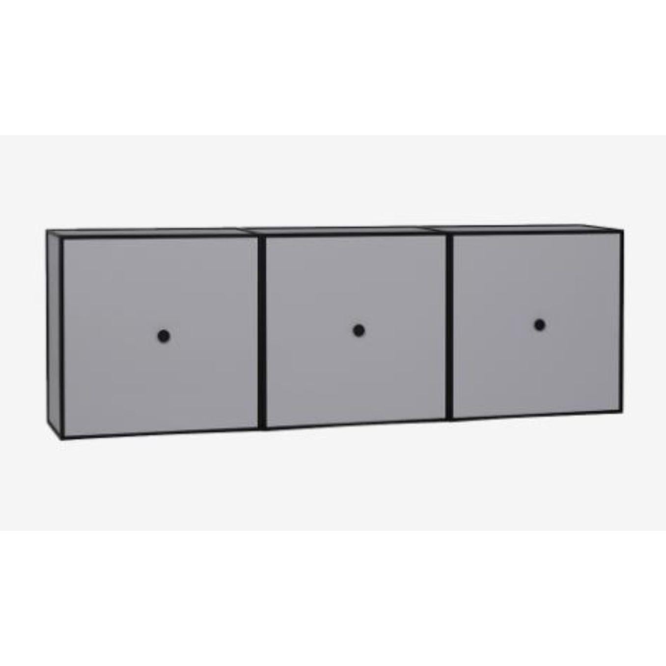 42 dark grey frame view box by Lassen
Dimensions: D 126 x W 21 x H 42 cm 
Materials: Finér, Melamin, Melamine, Metal, Veneer
Also available in different colors and dimensions. 
Weight: 22.80 Kg

By Lassen is a Danish design brand focused on