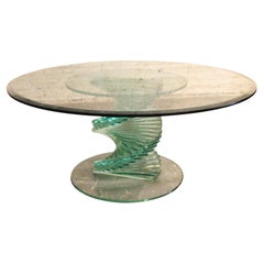 42" Dia All Glass Helix Coffee Table