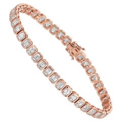 Anita Ko 42 Emerald Cut Bezel Diamond Tennis Bracelet In 18K Rose Gold
