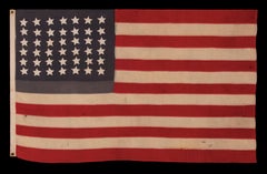 42 Hand Sewn Stars on An Antique American Flag ca 1889-1890