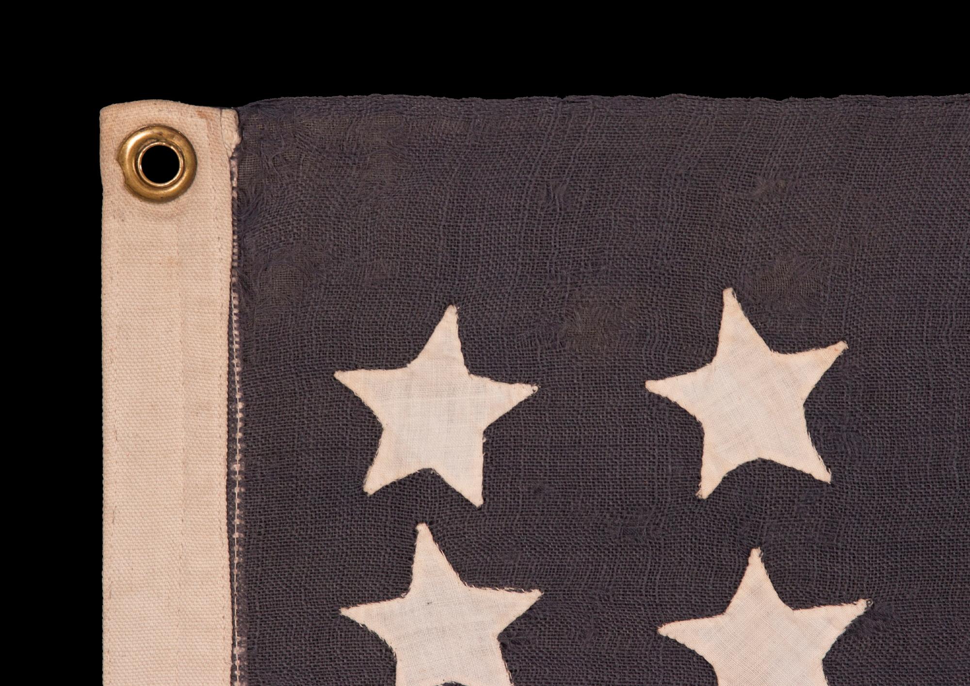 XIXe siècle 42 étoiles cousues à la main sur un drapeau américain ancien, vers 1889-1890 en vente