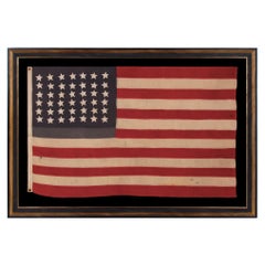 42 Hand Sewn Stars on An Antique American Flag ca 1889-1890