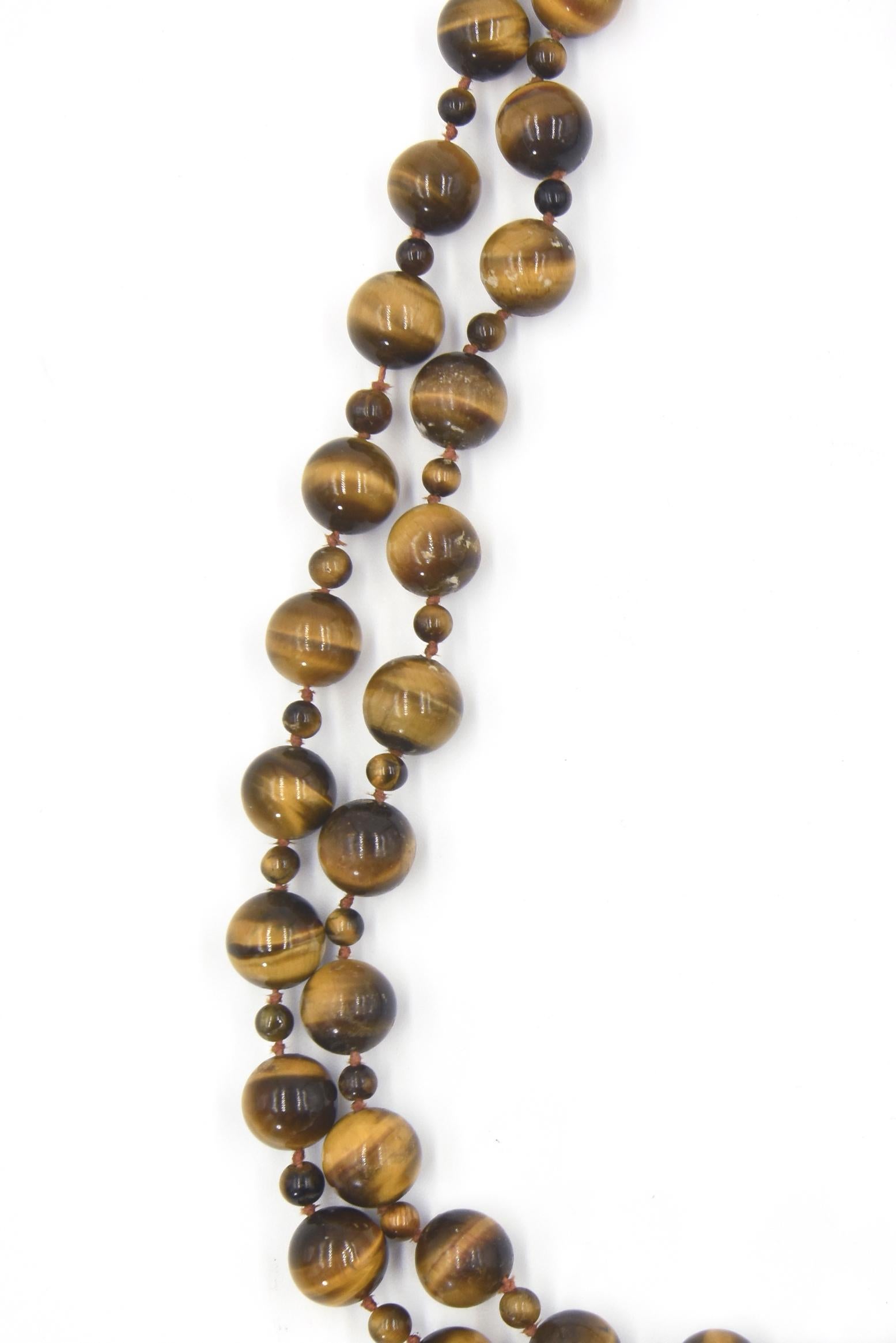Tiger's Eye Bead Necklace at 1stDibs