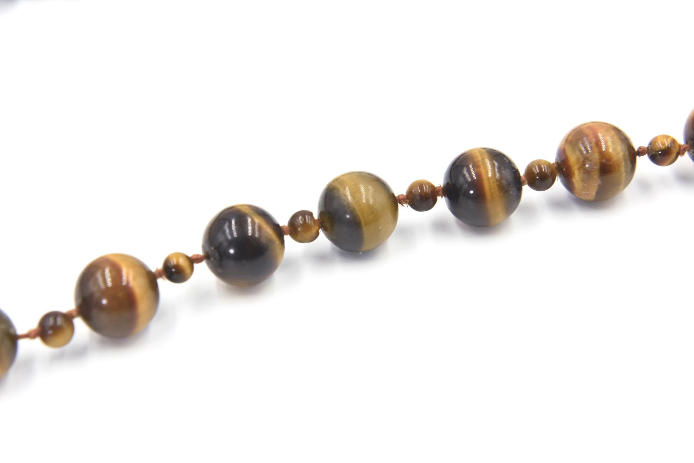 Women's or Men's Tiger's Eye Bead Necklace