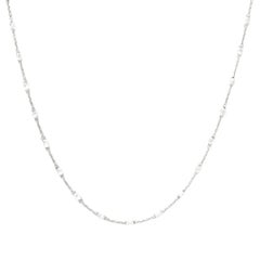 42" Natural White Diamond(13.00ct) Station Necklace in 18K White Gold