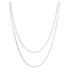 Collier de 42" en or blanc 18 carats, diamant naturel blanc (13.00ct)