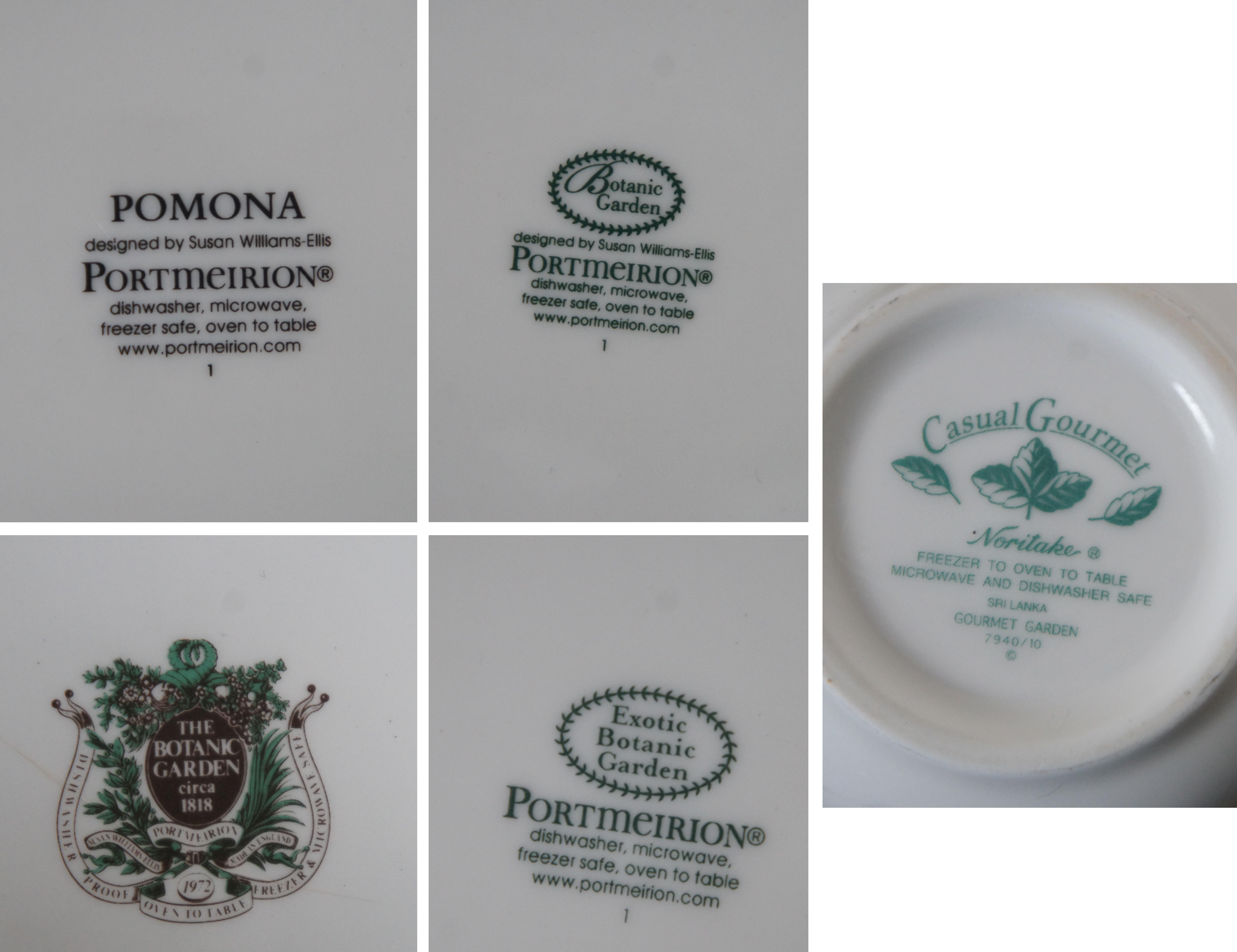 42 Pc Portmerion Botanic Garden Floral Dinnerware China Serving Set 1