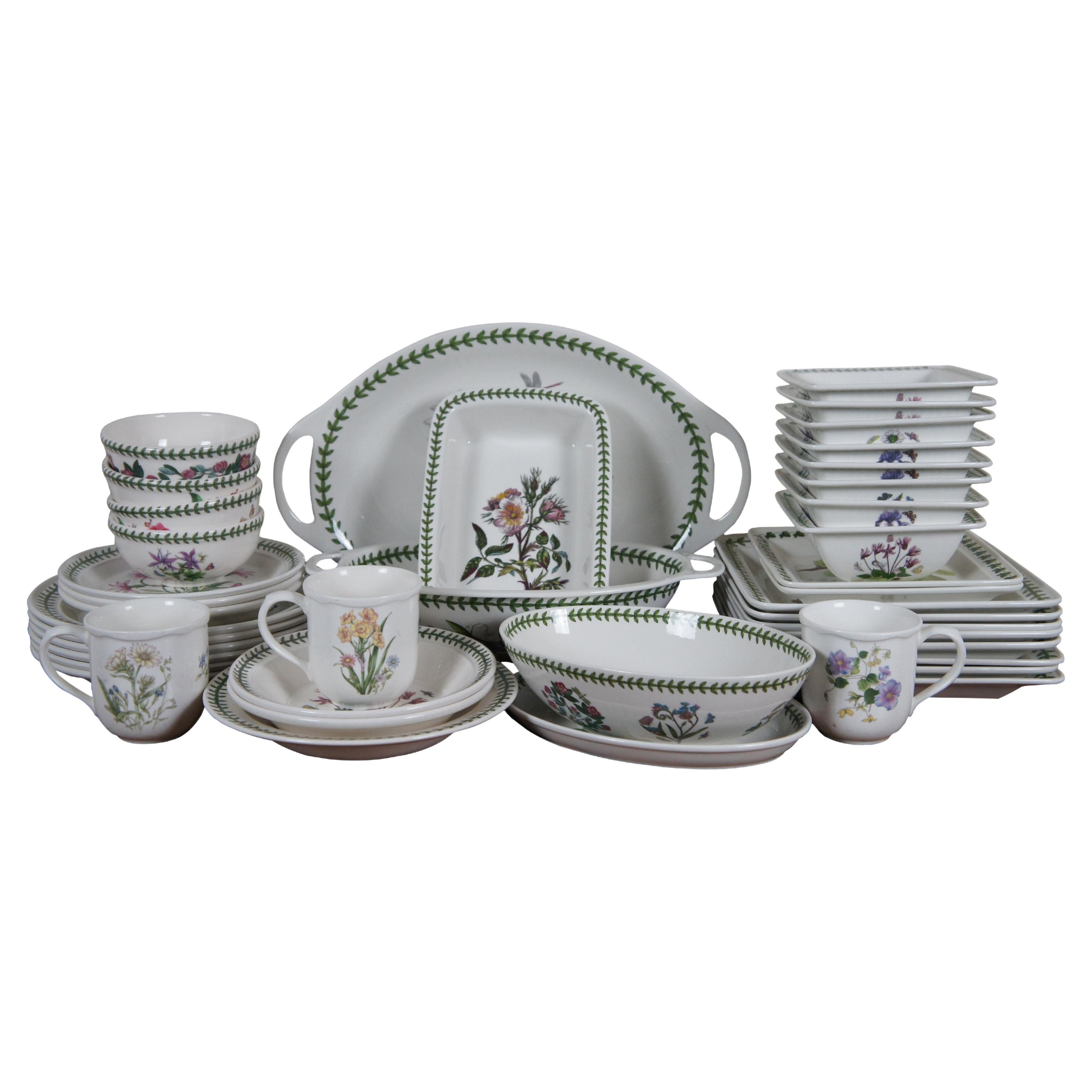 42 Pc Portmerion Botanic Garden Floral Dinnerware China Serving Set